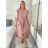 Šaty dlouhé elegantní letní krátký rukáv dámské BLANA (S/M/L ONE SIZE) ITALSKÁ MÓDA IMD25115
