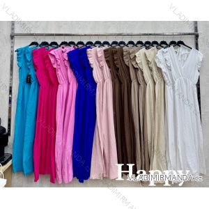 Šaty dlhé letný mušelín krátky rukáv dámske (XS/S/M ONE SIZE) TALIANSKA MÓDA IMWHP251915