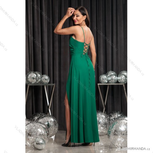 Women's strapless tulle party dress (S/M/L ONE SIZE) ITALIAN FASHION IM923001 -   emerald green -   36