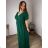 Šaty dlhé elegantný letný krátky rukáv dámske nadrozmer ASTRA (42/44/46 ONE SIZE) TALIANSKA MÓDA IM425422