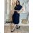 Elegante Hose mit Gürtel für Damen (S/M/L ONE SIZE) ITALIAN FASHION IM425057  dunkelblau