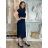 Elegante Hose mit Gürtel für Damen (S/M/L ONE SIZE) ITALIAN FASHION IM425057  dunkelblau