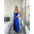 Šaty dlhé elegantné na ramienka dámske (S/M ONE SIZE) TALIANSKA MODA IM323013/DU S/M biela