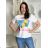 Tričko krátký rukáv dámské CELLO (S/M/L ONE SIZE) ITALSKÁ MÓDA IMWAD25544/DUR M/L bílá