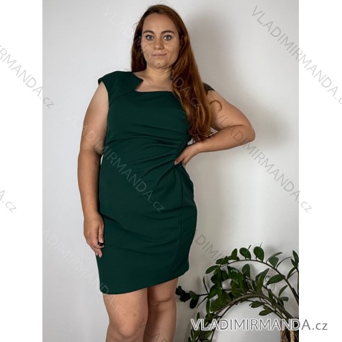 Šaty elegantní společenské dámské (2XL-4XL) ITALSKá MóDA IMM23CAROL-3 smaragdová 2XL