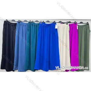 Kalhoty dlouhé letní dámské nadrozměr (46/48/50 ONE SIZE) ITALSKÁ MÓDA IM425430