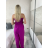 Overal dlhý elegantný žabičkovaný carmen bez rukávov dámsky (S/M/L ONE SIZE) TALIANSKA MÓDA IM425322