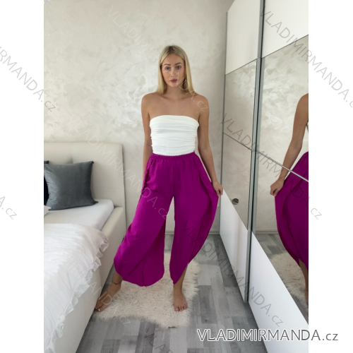 Nohavice letné zavinovací dlhé oversize dámske GINIE (S/M/L ONE SIZE) TALIANSKA MÓDA IMD24250