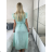 Šaty dlhé voľnočasové letný mušelín krátky rukáv dámske INGE (S/M/L ONE SIZE) TALIANSKA MÓDA IM425304/DUR S/M/L béžová