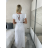 Šaty dlhé voľnočasové letný mušelín krátky rukáv dámske INGE (S/M/L ONE SIZE) TALIANSKA MÓDA IM425304/DUR S/M/L béžová