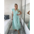 Šaty dlhé voľnočasové letný mušelín krátky rukáv dámske INGE (S/M/L ONE SIZE) TALIANSKA MÓDA IM425304/DUR S/M/L béžová