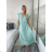 Šaty dlhé voľnočasové letný mušelín krátky rukáv dámske INGE (S/M/L ONE SIZE) TALIANSKA MÓDA IM425304