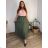 Elegante Hose mit Gürtel für Damen (S/M/L ONE SIZE) ITALIAN FASHION IM425057  grünes Khaki