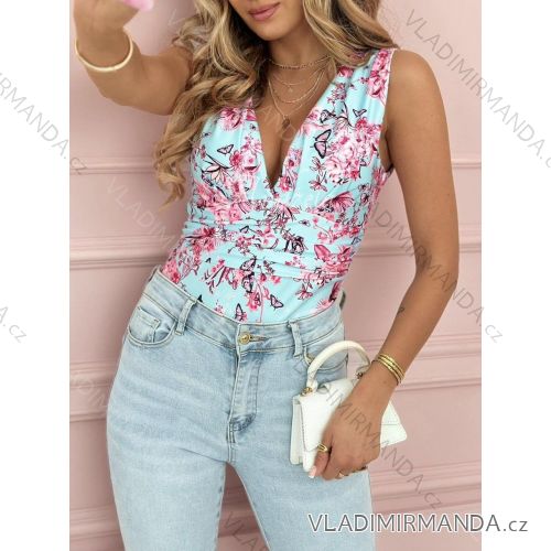 Body elegantné kvetované bez rukávov dámske (XS/S/M ONE SIZE) TALIANSKA MÓDA IMWGS25575