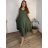 Šaty dlouhé letní na ramínka dámské nadrozměr LOLA (42/44/46 ONE SIZE) ITALSKÁ MÓDA IM4251113/DU 42/44/46 zelená