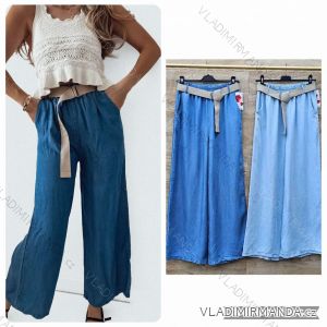 Nohavice dlhé letné riflové s opaskom dámske (XS/S/M ONE SIZE) TALIANSKA MÓDA IMWBL251616