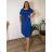 Women's Plus Size Long Warm Long Sleeve Dress (50/52/54 ONE SIZE) ITALIAN FASHION IM424636 46/48/50 Royal blue