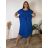 Women's Plus Size Long Warm Long Sleeve Dress (50/52/54 ONE SIZE) ITALIAN FASHION IM424636 46/48/50 Royal blue