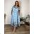 Šaty dlouhé letní 3/4 dlouhý rukáv dámské nadrozměr MARIA (48/50/52 ONE SIZE) ITALSKÁ MÓDA IM425172/DR 48/50/52 růžová lososová