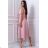 Damen Plus Size (42-46) langes elegantes ärmelloses Partykleid POLISH FASHION PMLBC23265-10 50 Rose alte Rose