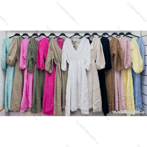Long summer Spanish dress, long sleeve, women's, oversized (42/44/46 ONE SIZE) ITALIAN FASHION IMWCP25166