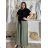 Tunika mit Anhänger Kurzarm Damen Übergröße (3XL/4XL ONE SIZE) ITALIAN FASHION IMC23020 -   grünes Khaki -