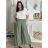 Tunika mit Anhänger Kurzarm Damen Übergröße (3XL/4XL ONE SIZE) ITALIAN FASHION IMC23020 -   grünes Khaki -