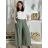 Tunika mit Anhänger Kurzarm Damen Übergröße (3XL/4XL ONE SIZE) ITALIAN FASHION IMC23020 -   grünes Khaki -