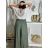 Tunika mit Anhänger Kurzarm Damen Übergröße (3XL/4XL ONE SIZE) ITALIAN FASHION IMC23020 -   grünes Khaki -