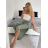 Sommer-Aladinka-Langhose für Damen (Einheitsgröße S/M/L) ITALIAN FASHION IMD24029 grünes Khaki S / M / L