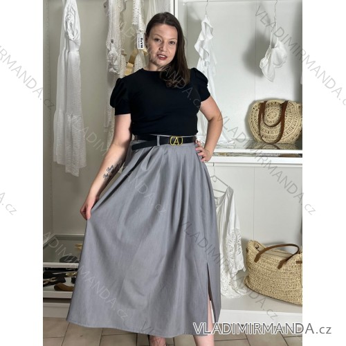 Elegante Hose mit Gürtel für Damen (S/M/L ONE SIZE) ITALIAN FASHION IM425057 -   grau -   S / M / L