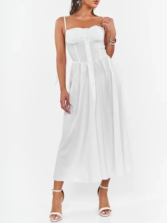 Šaty košilové letní na ramínka dámské (S/M/L ONE SIZE) ITALSKÁ MÓDA IMPMD2534687