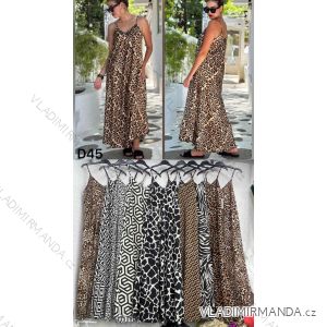 Šaty dlouhé letní leopardí na ramínka dámské (XS/S/M ONE SIZE) ITALSKÁ MÓDA IMWHA251712