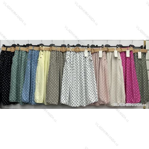 Sukně dlouhá s páskem puntík dámská (S/M/L ONE SIZE) ITALSKÁ MÓDA IMWHB251414