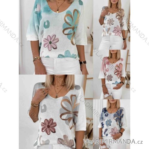 Svetr tenký 3/4 dlouhý rukáv dámský (S/M/L ONE SIZE) ITALSKÁ MÓDA IMWGM251733