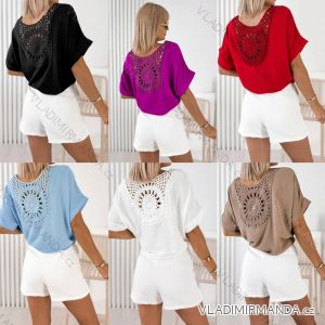 Tričko letní krajkové krátký rukáv dámské (S/M/L ONE SIZE) ITALSKÁ MÓDA IMWGM251737