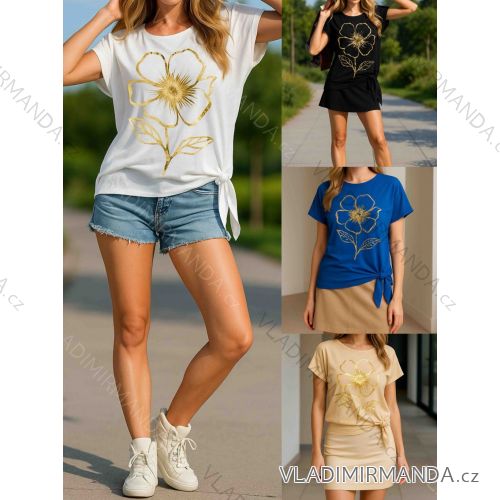 Tričko letní krátký rukáv dámské (S/M/L ONE SIZE) ITALSKÁ MÓDA IMWGM251739