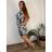 Women's plus size short sleeve dress (L-3XL) POLISH FASHION PMF23ORNAM/DU L gray