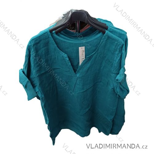 Leinenhemd 3/4 Langarm Damen Übergröße (42/44/46 Einheitsgröße) ITALIAN FASHION IM725159