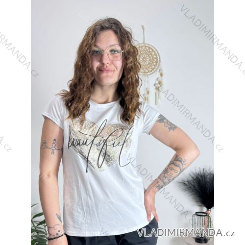 Tričko krátký rukáv dámské (S/M/L ONE SIZE) ITALSKÁ MÓDA IMPLI2550873-3/DUR