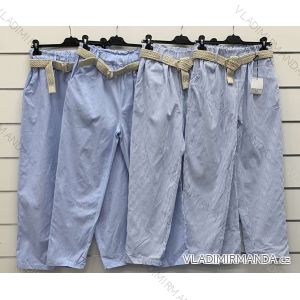 Kalhoty plátěné proužek s páskem dámské (S/M/L ONE SIZE) ITALSKÁ MÓDA IMWCP251879