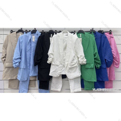 Souprava elegantní sako dlouhý rukáv a kalhoty dámské (XS/S/M ONE SIZE) ITALSKÁ MÓDA IMWCP251895
