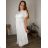 Elegant trousers with belt for women (S/M/L ONE SIZE) ITALIAN FASHION IM425057 46/48/50 white