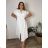 Elegant trousers with belt for women (S/M/L ONE SIZE) ITALIAN FASHION IM425057 46/48/50 white