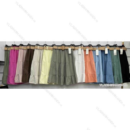 Sukně dlouhá s páskem dámská (S/M/L ONE SIZE) ITALSKÁ MÓDA IMWBH251756