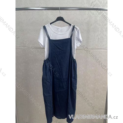 Overal letní na ramínka s tričkem dámské (S/M/L ONE SIZE) ITALSKÁ MÓDA IMWGK251767