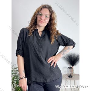 Tunika  košilová 3/4 dlouhý rukáv dámská nadrozměr (46/48/50 ONE SIZE) ITALSKá MODA IM7246236