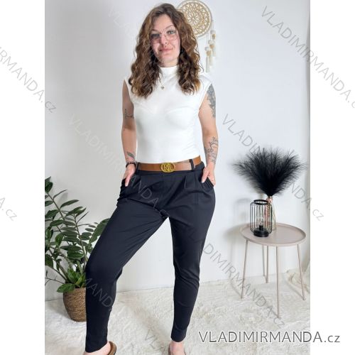 Elegant trousers with belt for women (S/M/L ONE SIZE) ITALIAN FASHION IMBM25015