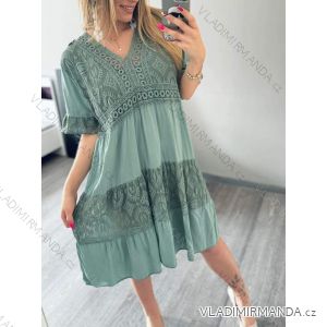 Šaty krajkové letné krátky rukáv dámske nadrozmer (XL/2XL ONE SIZE) TALIANSKA MÓDA IMD23LUCA