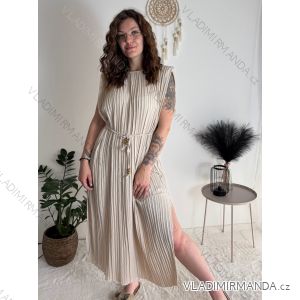 Šaty dlhé elegantné letné bez rukávov dámske nadrozměr BLANCA (52/54/56 ONE SIZE) TALIANSKA MÓDA IMC25293/DU